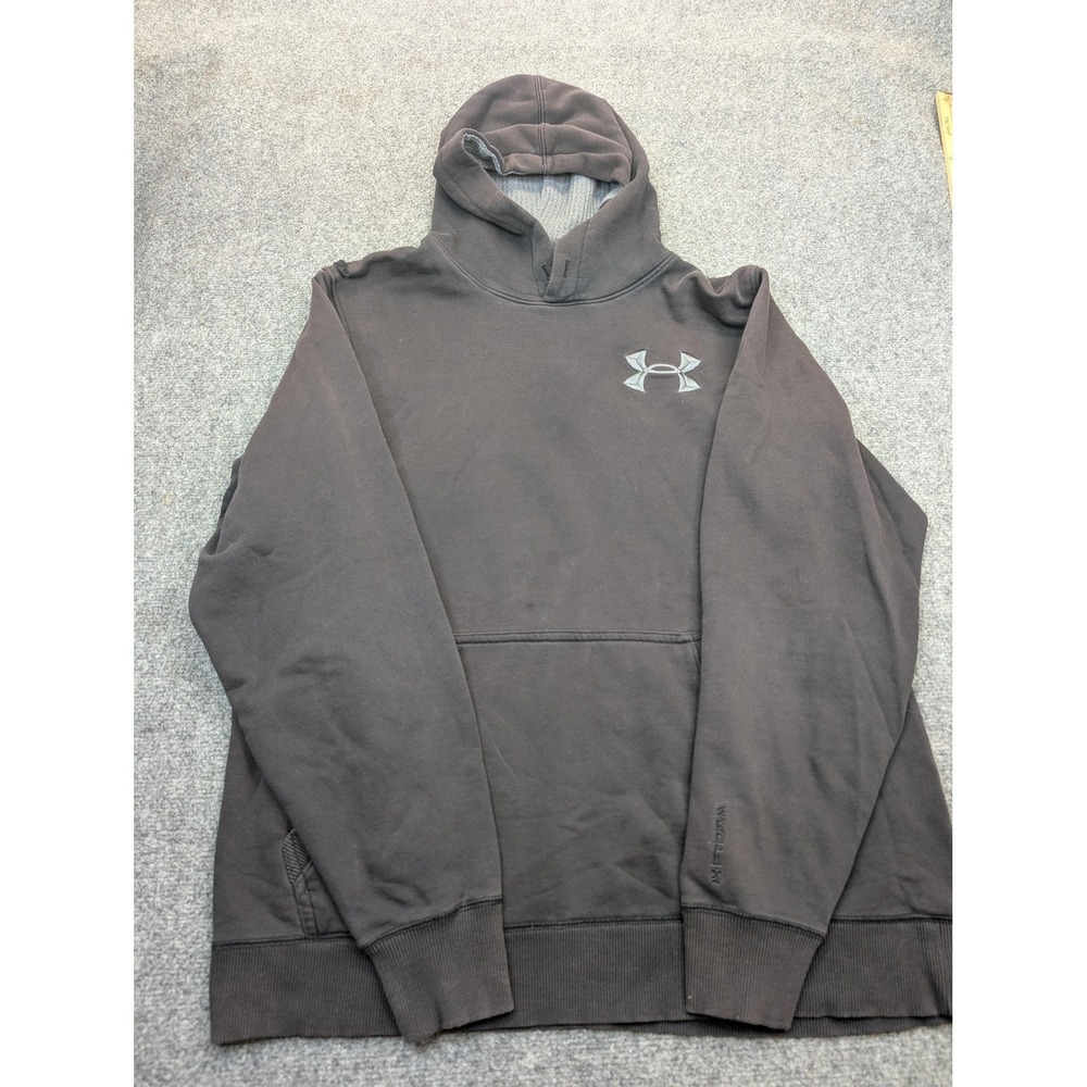 Under Armour Hoodie Mens XL Gray UA Storm Pullover‎ Kangaroo Pocket Logo